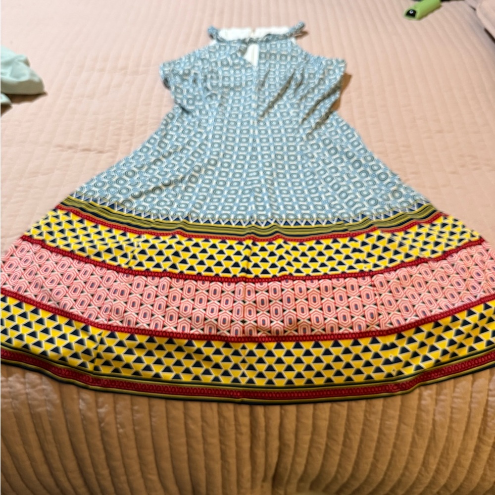 Maggy London Blue and Yellow Geometric Mini Dress - Picture 5 of 8